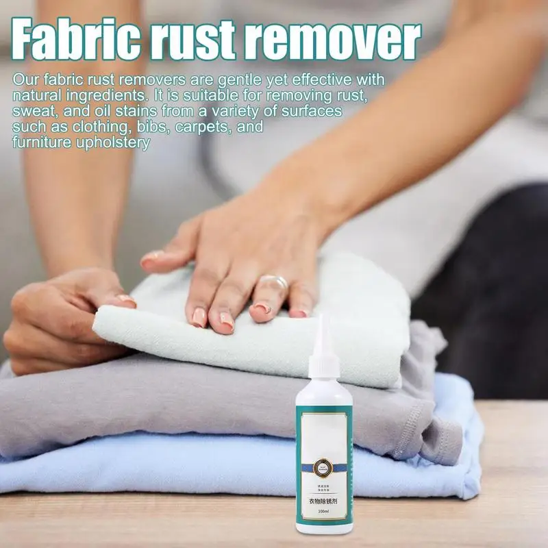 Rust Remover For Clothes 100ml Fabric Rust Stain Remover For Shoes Blood Stain Remover Clothing Cleansing Agent Tools Remove