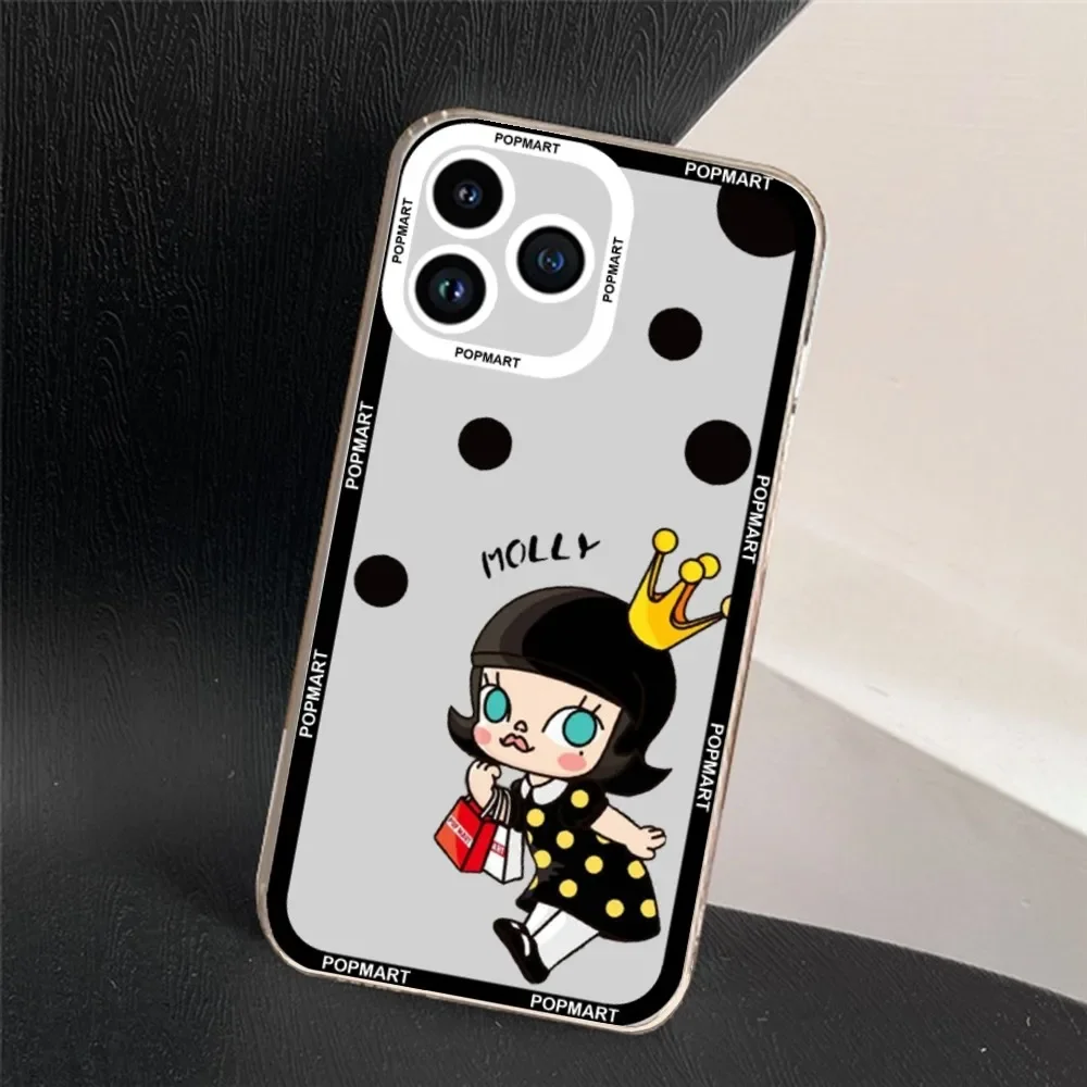 Cute Doll P-Popmarts Fahion Phone Case For iPhone 11 12 Mini 13 14 15 Pro Max Transparent Shell