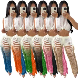 PYMQR New Tank Top Pants Set Knitted Beach Shorts 2 Piece Women Sexy Cut Out 2023 Summer Vacation Beach Wear Party Club Outfits
