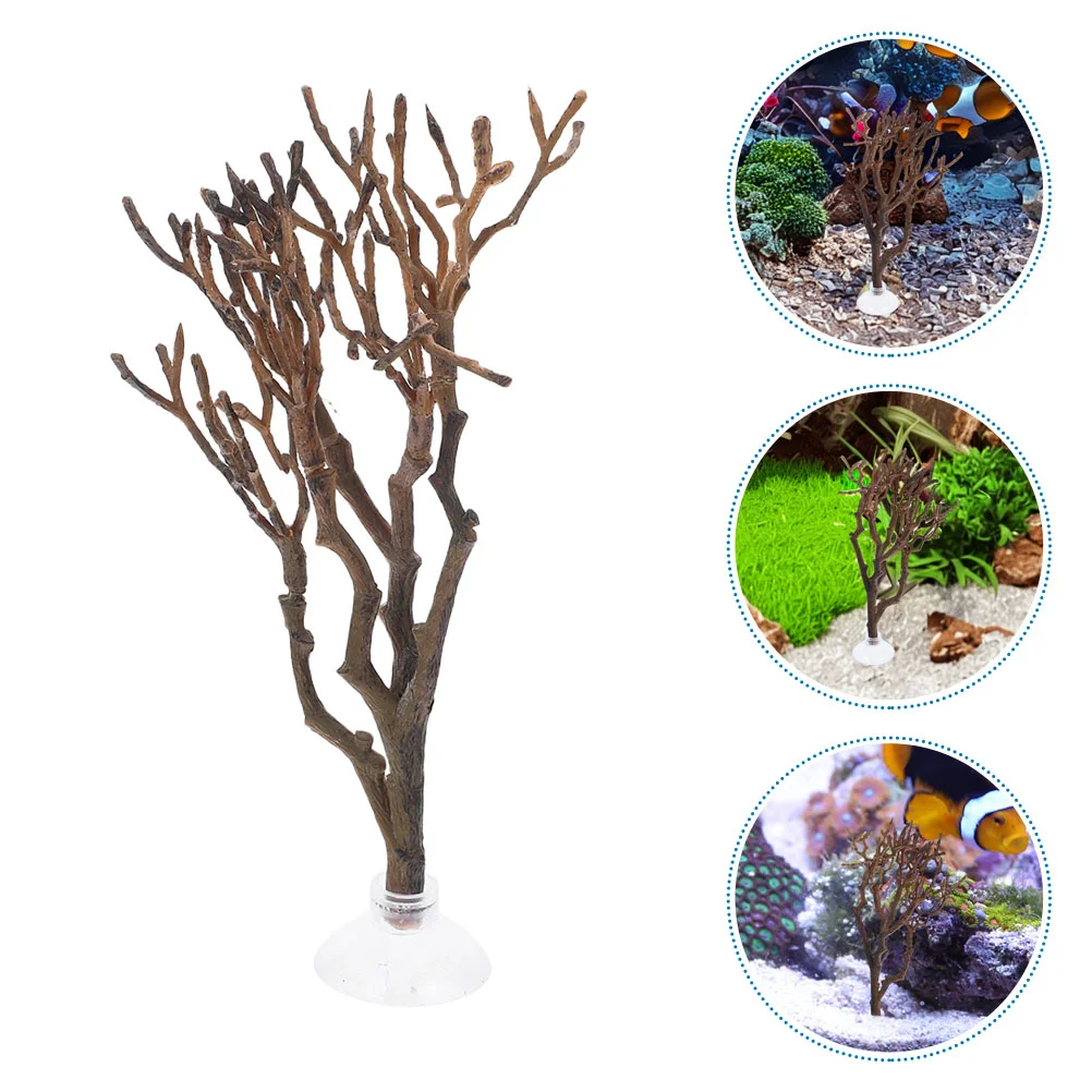 

2 Pcs Log Fish Tank Simulation Moss Tree Reptile Driftwood Decor Decoration Hideout Abs Small Aquarium Trunk