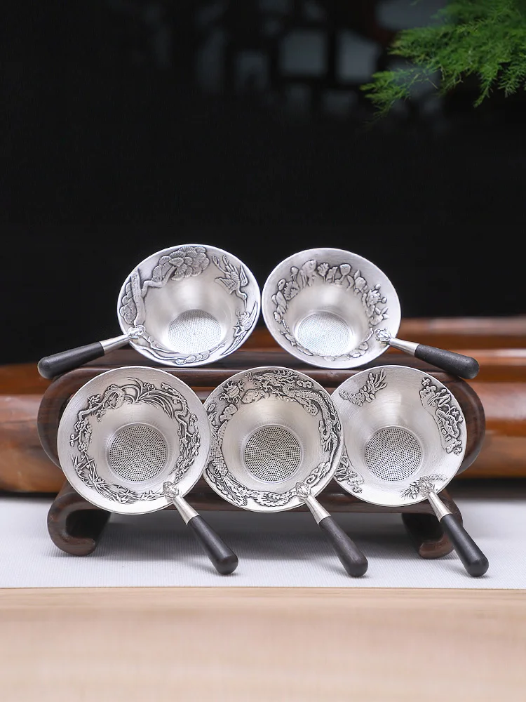 Pure silver 999 silver tea strainer, pure handmade  filter, ceremony accessories, Kung Fu tea set