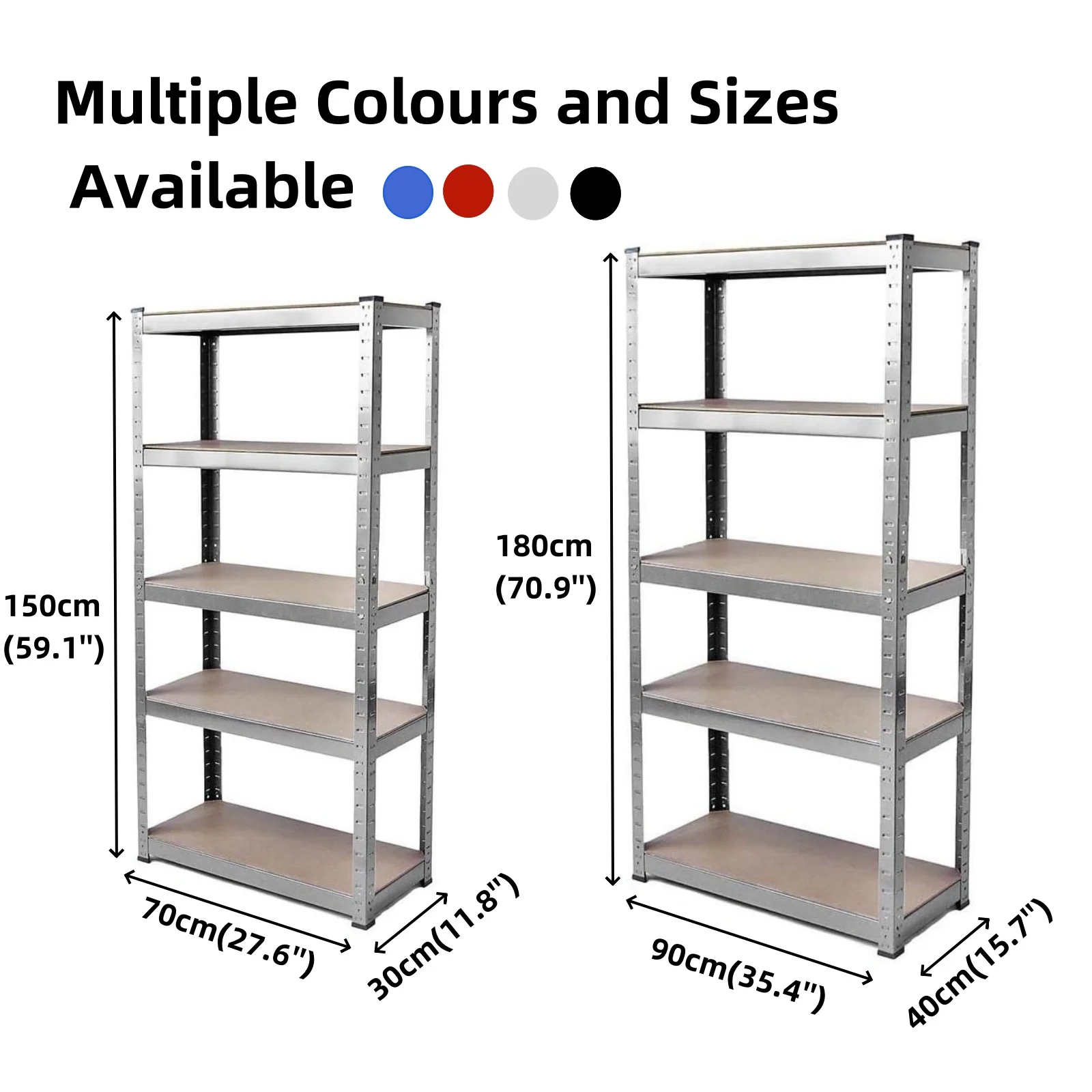 5 Tier Garage Shelves Metal Storage Shelves,Heavy-Duty Shelving Units,Boltless Assembly for Warehouse Office,875 kg Capacity