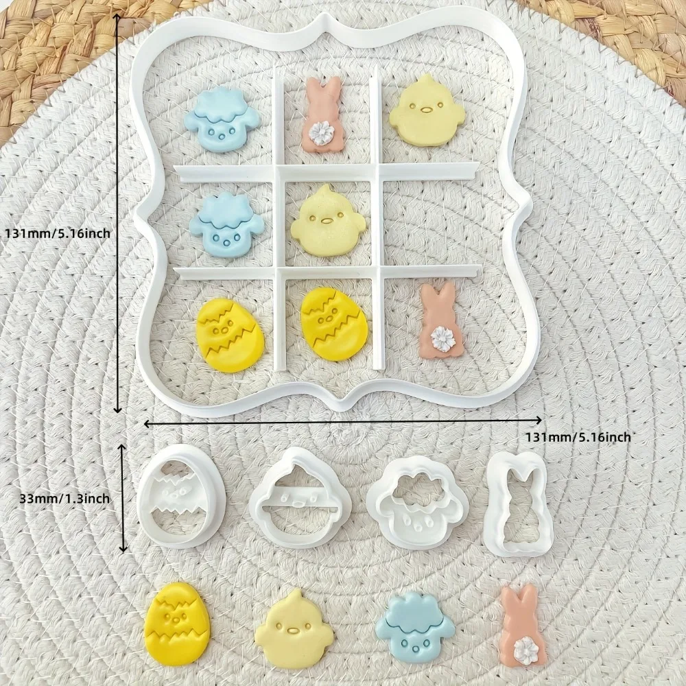 6Pcs Tic Tac Toe Animals Cookie Cutter Set  Spring/Easter, Autumn/Fall, Thanksgiving, Dog & Forest Animals, Baking & Clay Molds