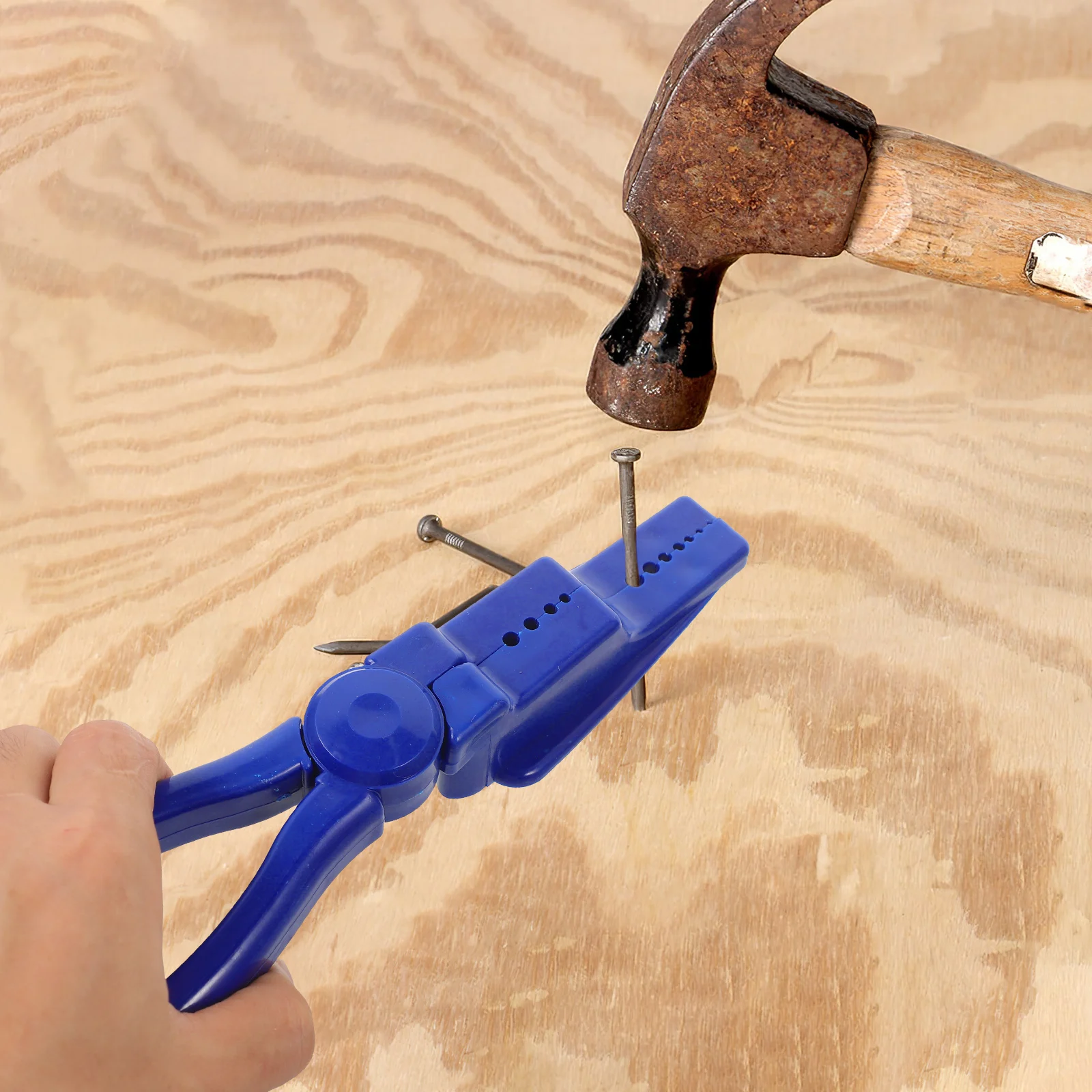 مسمار المطرقة المعونة مع ثقوب الأظافر أداة اليد المحمولة للتسمير الآمن Diy بها بنفسك مشاريع تثبيت ذو طيات مشتركة ذو طيات البلاستيك