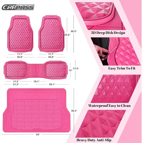 10 best sales pink car mats - №7