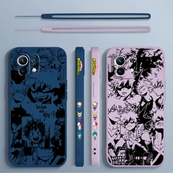 Anime My Hero Academia Phone Case For Xiaomi 14 13 12 11 10 T Pro Ultra Lite 5G Liquid Left Rope 5G Soft Cover