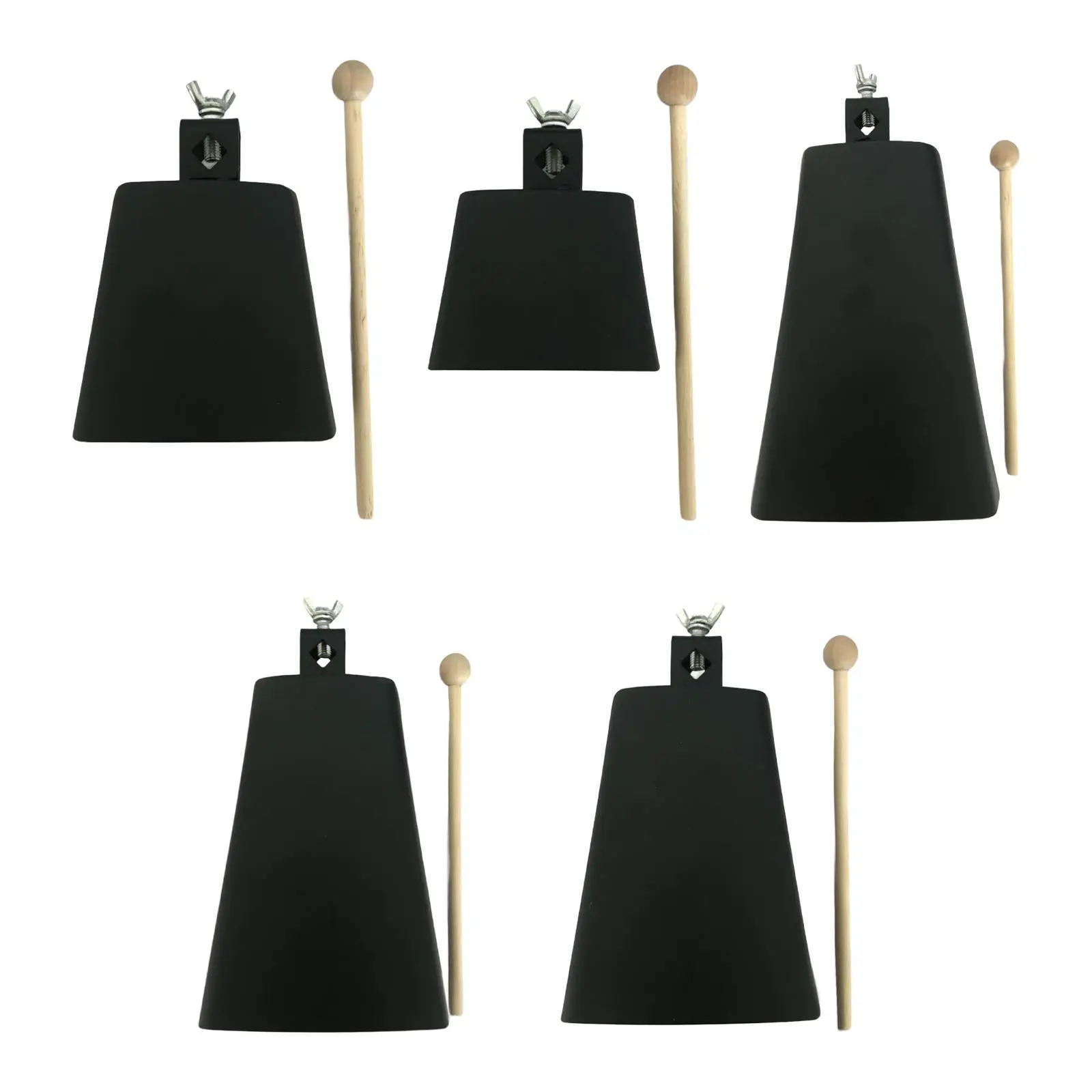 Cowbell with Stick Lightweight Hand Percussion Cow Bells Noise Makers for Sporting Events Drum Set Celebration Wedding Party