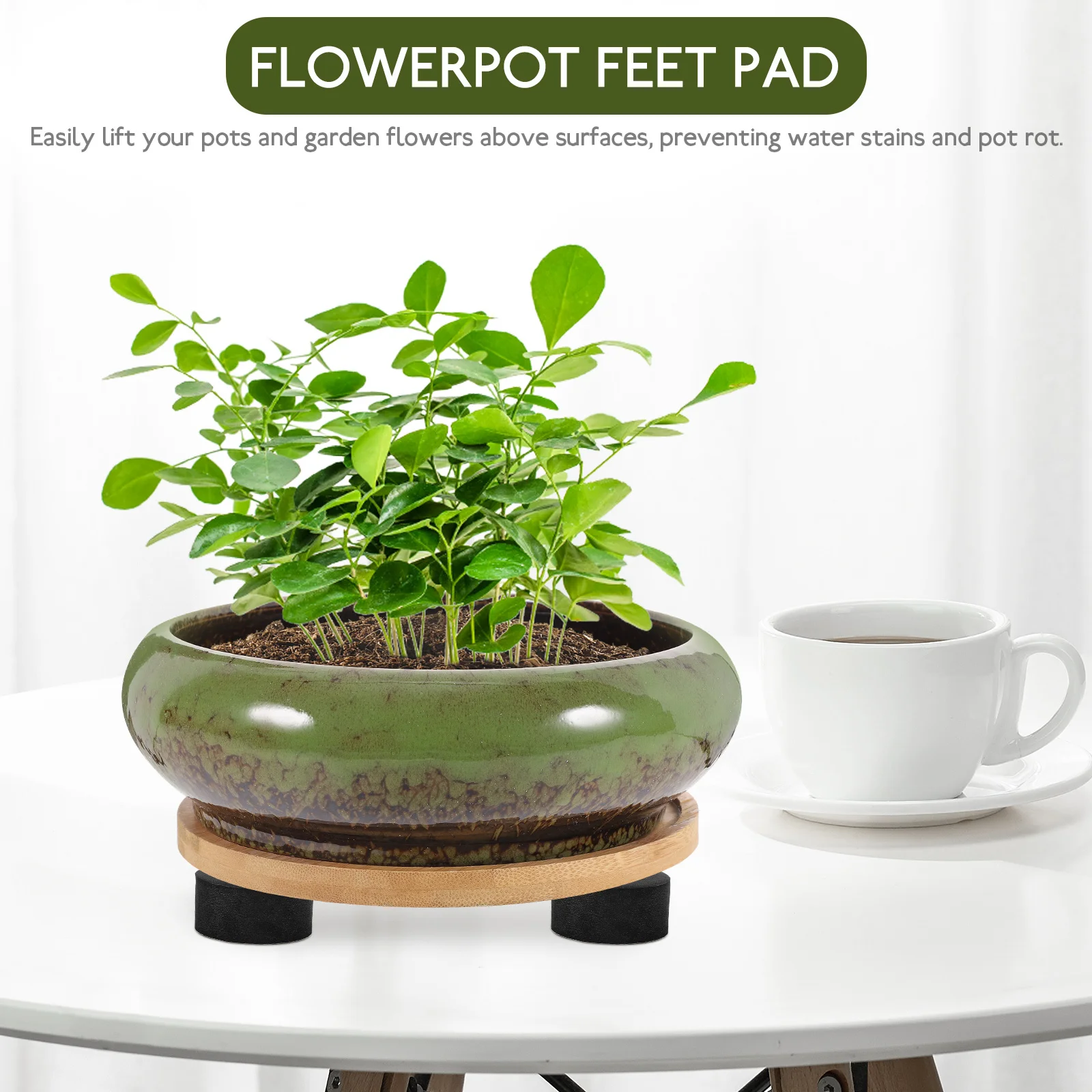 100 قطعة وعاء زهور مستدير قدم الناهضون إيفا لاصق عدم الانزلاق النبات الناهض منصات للخارجية داخلي حديقة وعاء النبات قدم وسادة #6