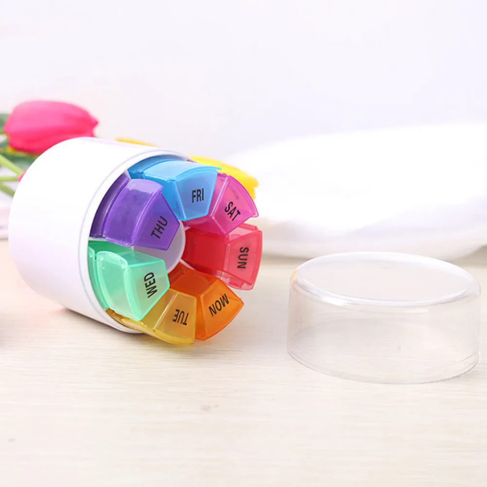 1Pcs Premium Weekly Pill Case 28 Compartment Daily Medicine Organizer Portable Compact Travel Pill Box for Home Outdoor Use