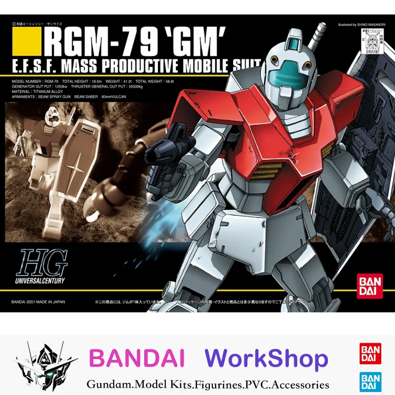 Bandai Original 1/144 HGUC RGM-79 GMAction Figure Assembly Model Kit Collectible Gifts