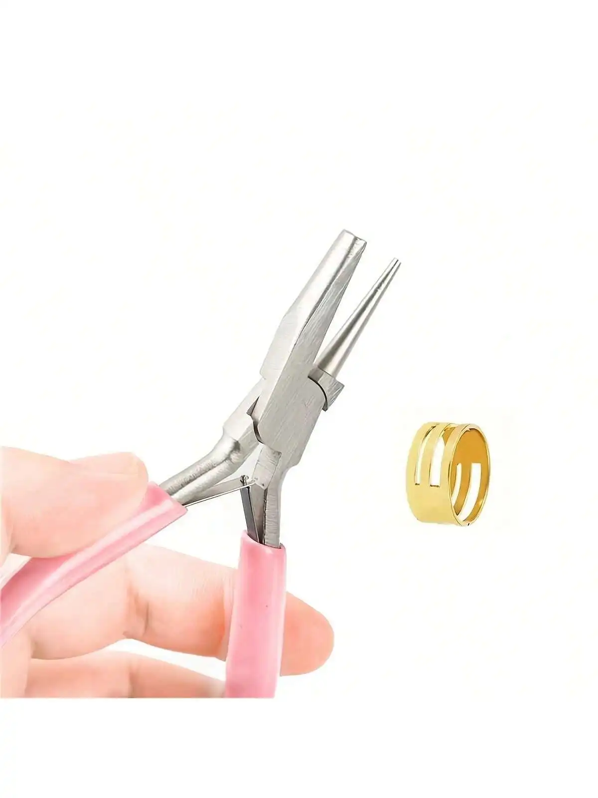 1 or 2-Piece Pink Jewelry Pliers with Ring Tool for Making and Repairing Accessories, DIY-Friendly for Beginners and Pros Alike
