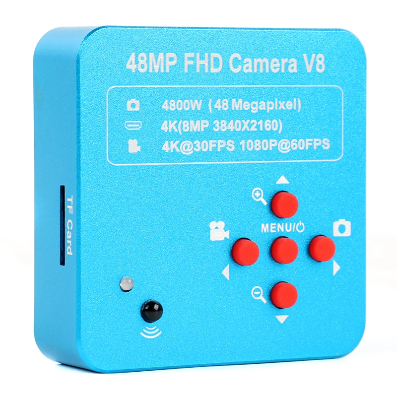 48MP 1080P 60FPS 2K FHD HDMI USB Output Digital Video Microscope Camera TF Video Recorder For Lab PCB Soldering Phone Repair