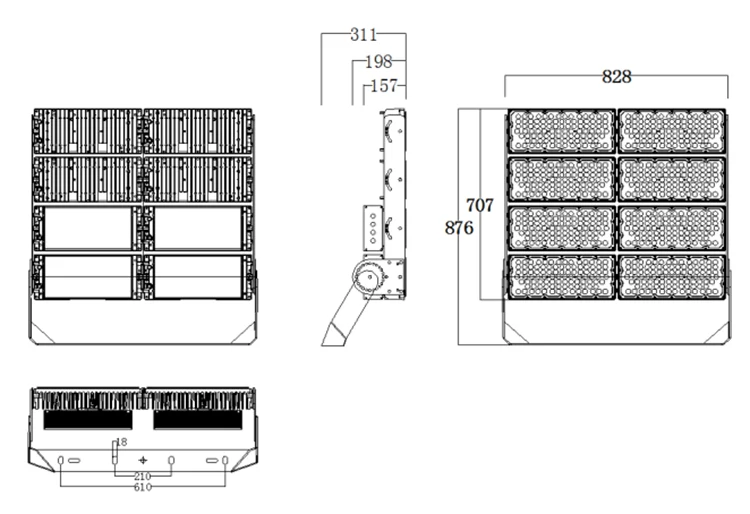 

Высококачественные светодиодные прожекторы IP66 для стадионов, 1500W-2000W макс., для футбольных полей