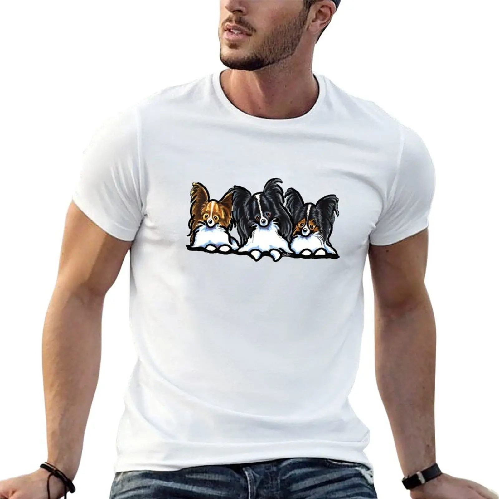Papillon Party of Three T-Shirt baggy shirts Aesthetic clothing mens graphic t-shirts funny