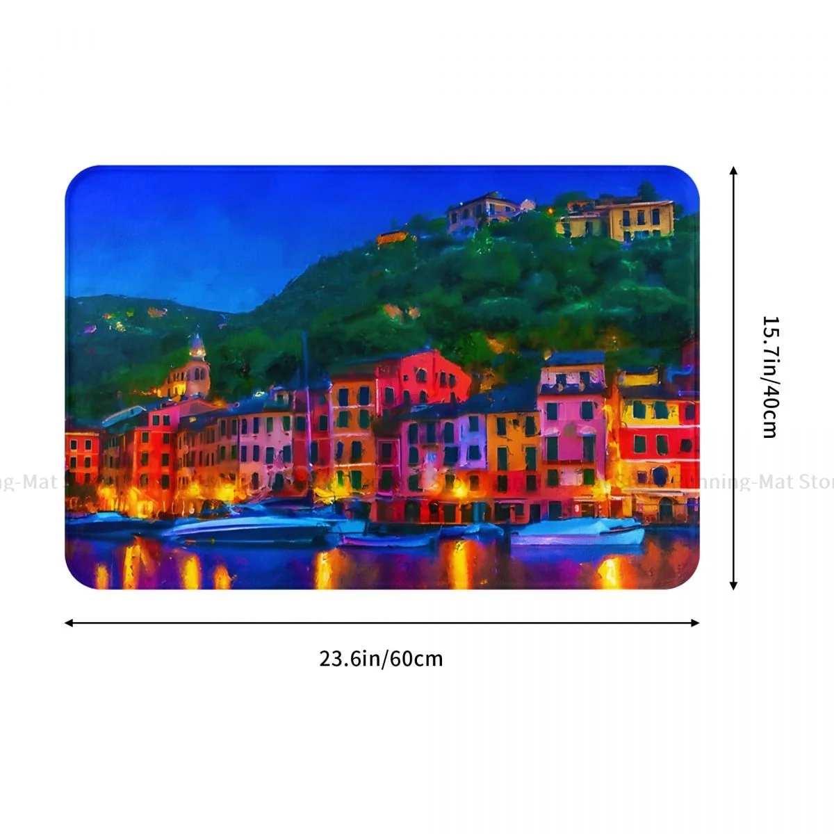 Anti-Slip Doormat Kitchen Mat Portofino Italy Poster Balcony Carpet Entrance Door Rug Indoor Decorative