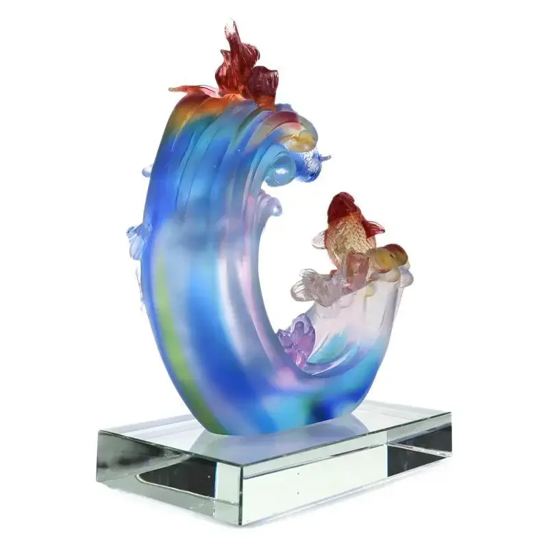 

Lucky fish ornament handicrafts office living room high-end decoration new house housewarming new home wedding gift