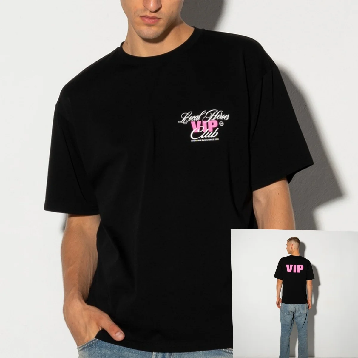 

T-SHIRT LH VIP CLUB Cotton High-end Short-sleeved Summer New Print Loose and Versatile Fashionable Luxury Brand