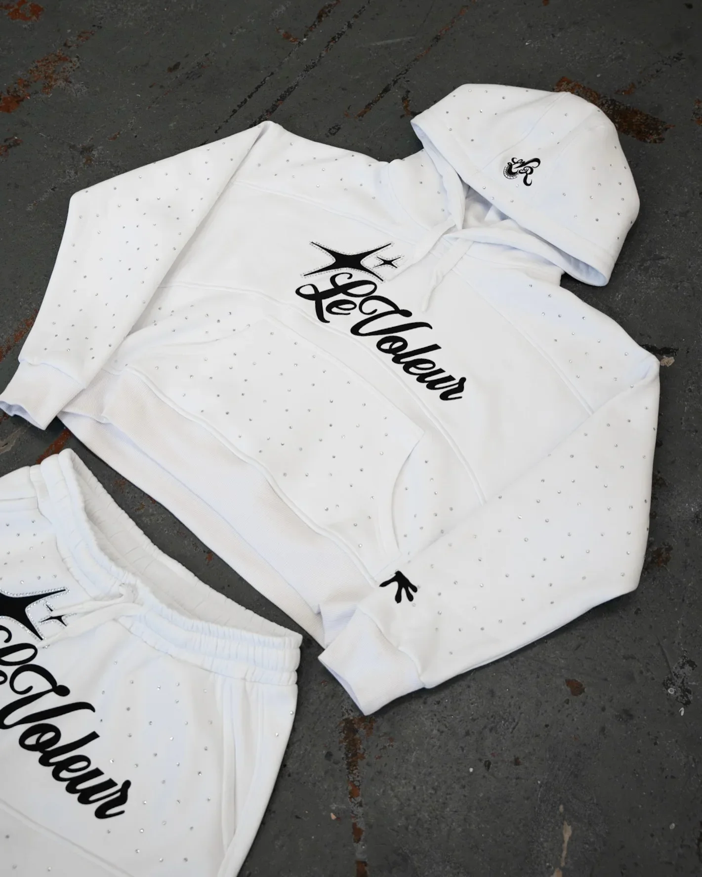 رسالة طباعة الرجعية المتضخم هوديي البلوز قطعتين مجموعة النساء الجديدة Y2K الرجال الهيب هوب عارضة البلوز الشارع الشهير مجموعة #2