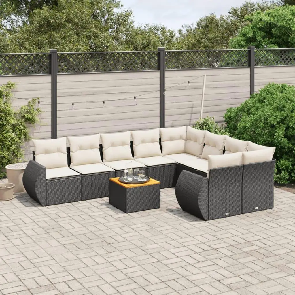 

Stylish Black Garden Sofa Set Outdoor Furniture Modern Seating Comfortable Cushions Durable Design Patio Lounge Set