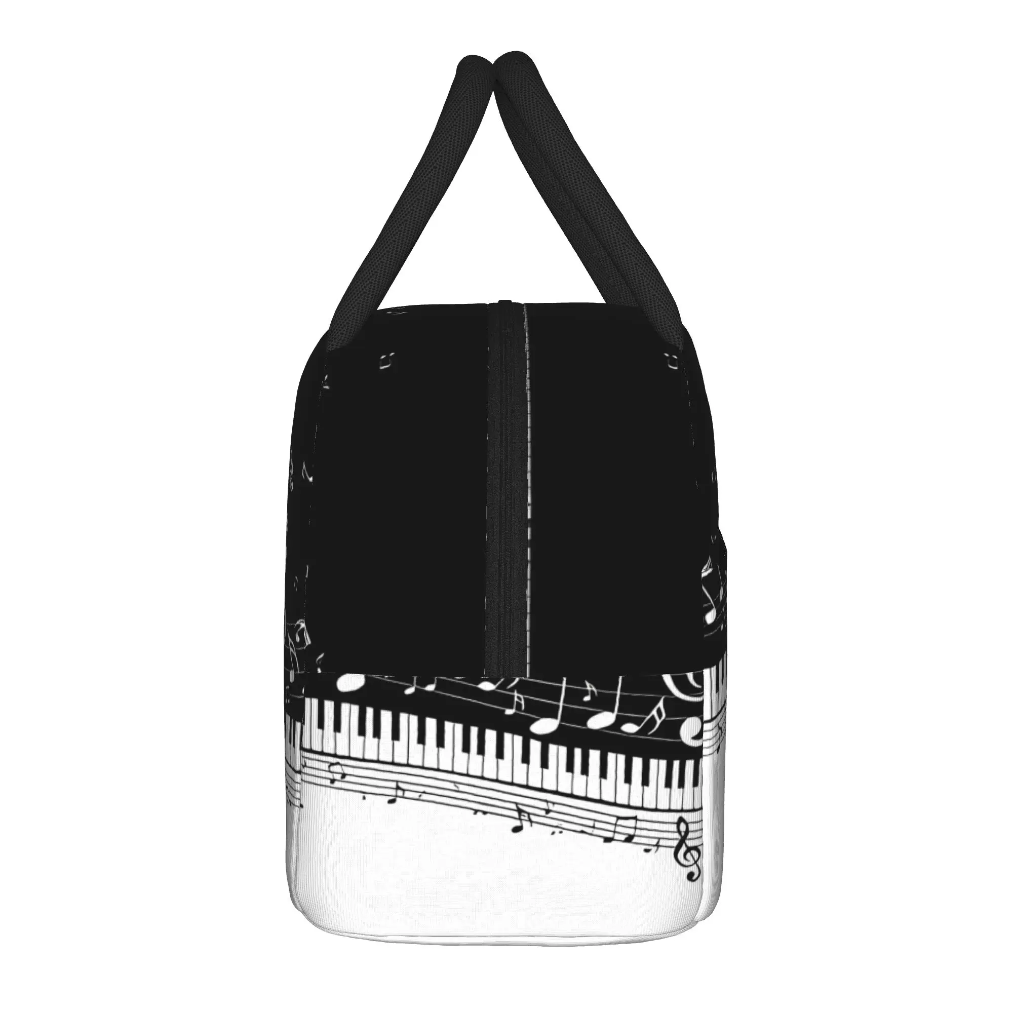 Music Piano Keyboard Insulated Lunch Bag High Capacity  Reusable Thermal Bag Tote Lunch Box Beach  Picnic Food Bag