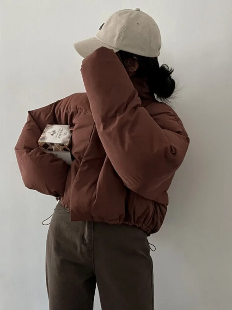 المرأة أسفل القطن Jaet الشتاء Thiened الدافئة ort الخبز Sle فضفاضة تناسب معطف الوقوف طوق صغير الحجم معطف القطن ودية