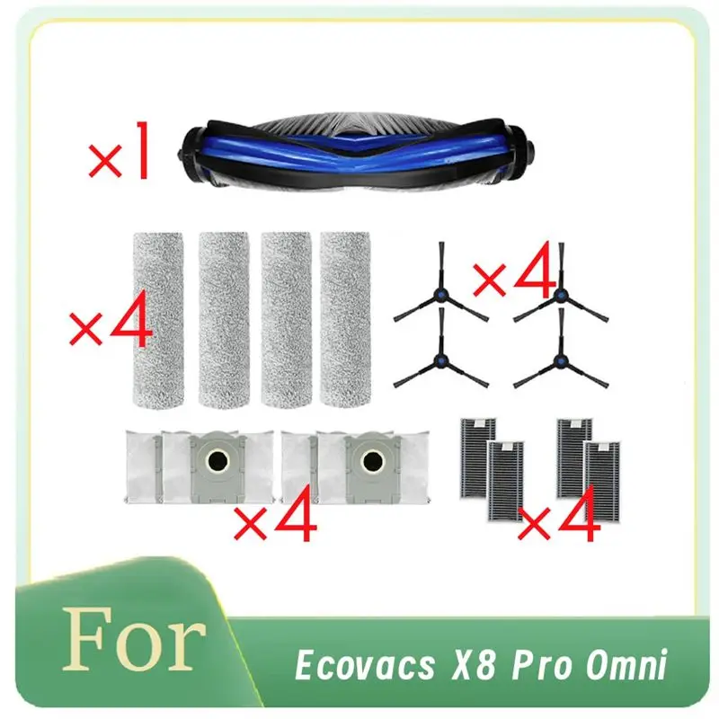 17-pcs-for-ecovacs-x8-pro-omni-robot-vacuum-roller-side-brush-hepa-filter-mop-pad-dust-bag-ultra-durable-accessories