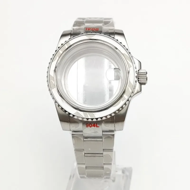 مجموعة علبة ساعة معدلة، علبة ساعة ميكانيكية، علبة ساعة من الفولاذ المقاوم للصدأ، مناسبة لحركة NH35.