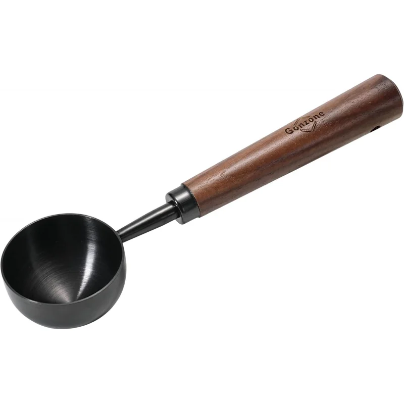 

Винтажная мерная ложка для кофе - нержавеющая сталь 304, емкость 15 г, ручка из орехового дерева - идеально подходит для кофе, чая и т. д.