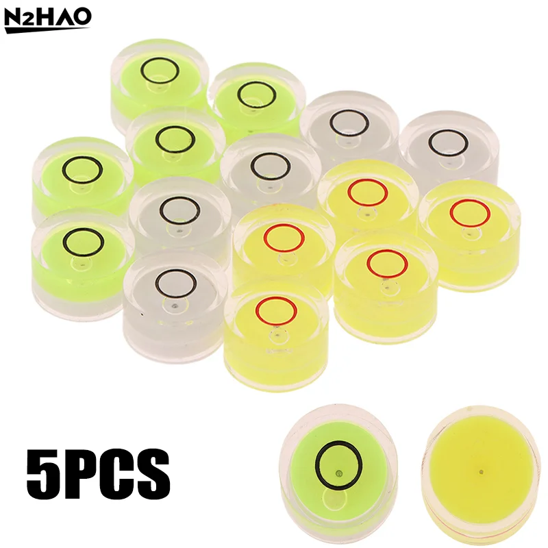 5pcs Mini Round Accuracy Bubble Level Bullseye Instrument Horizontal Precision Bubble Level Measuring Tool