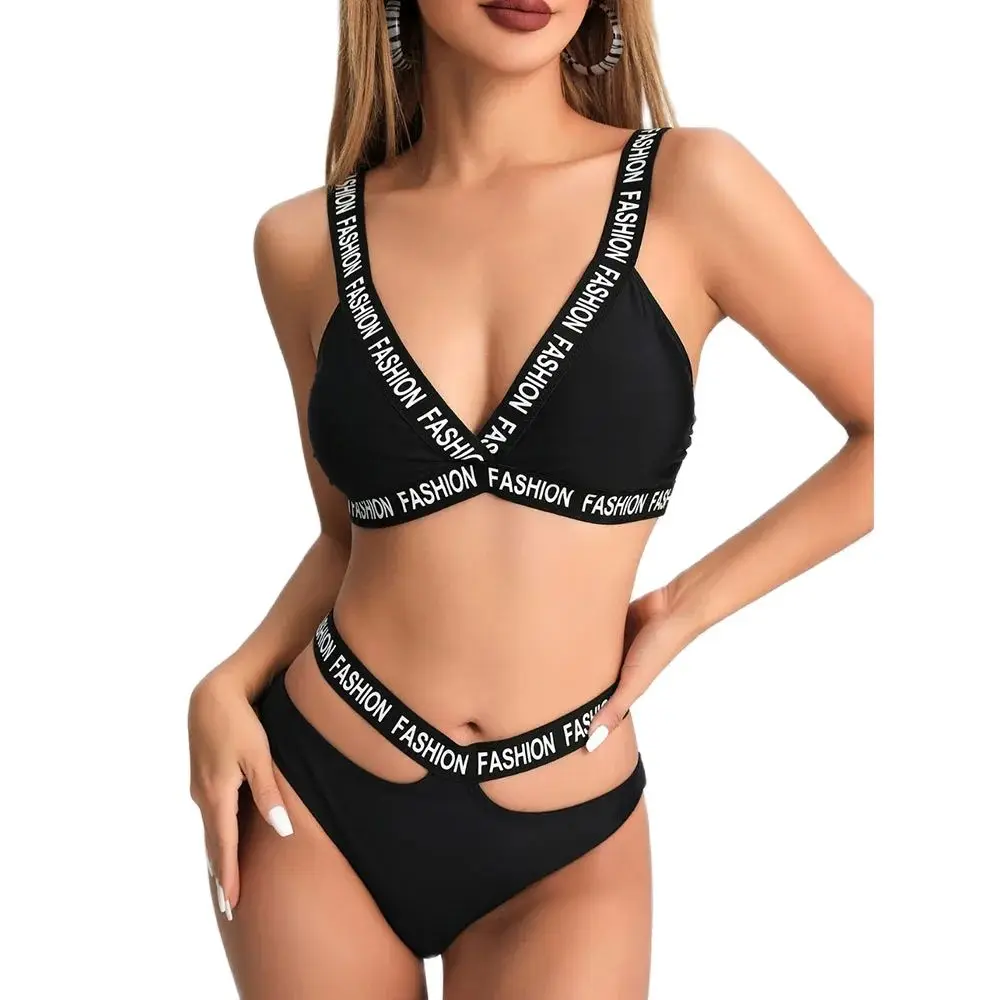 

2024 New Europe And America Sexy Bikini Split Female Swimsuit Fashion Letters Cross-border Selling Swimsuit Women.