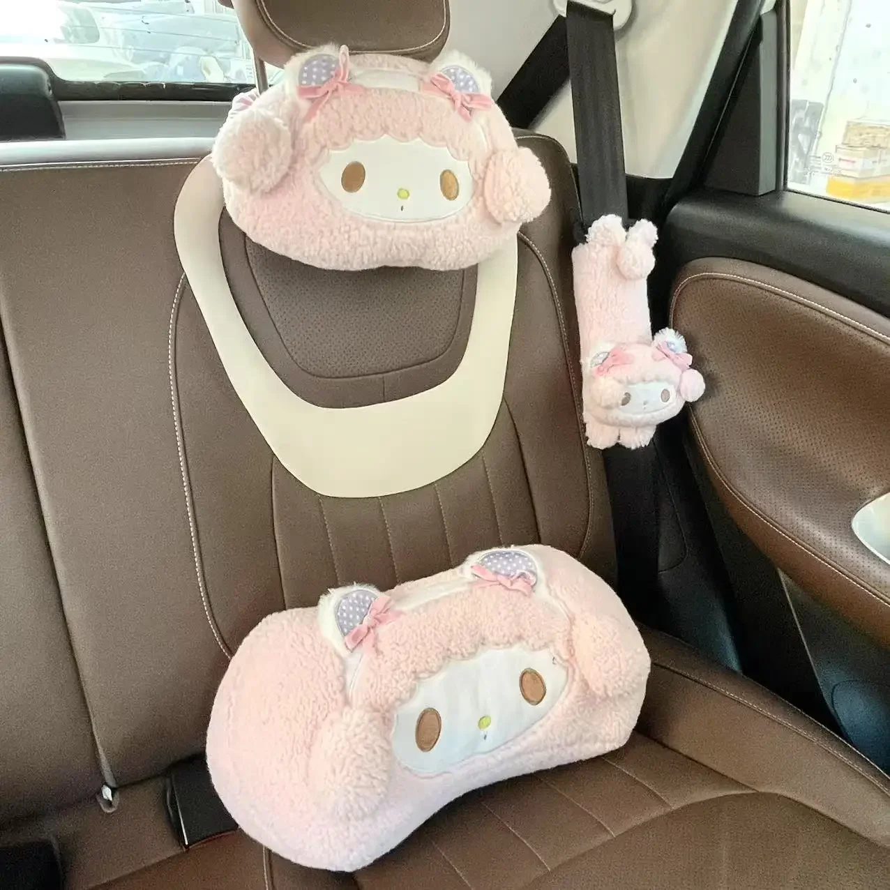 Sanrio Lovely My Melody Plüschtiere Kopfstütze Süßes Klavier Rückenkissen Sofa Bett Bequemes Wurfkissen Home Decor Geschenke Mädchen