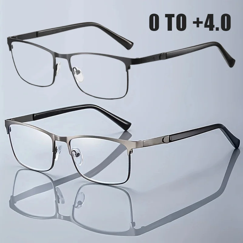

Fashionable Metal Half-frame Presbyopia Glasses High-Definition Blue Light Blocking Reading Glasses Men's Business Eyeglasses