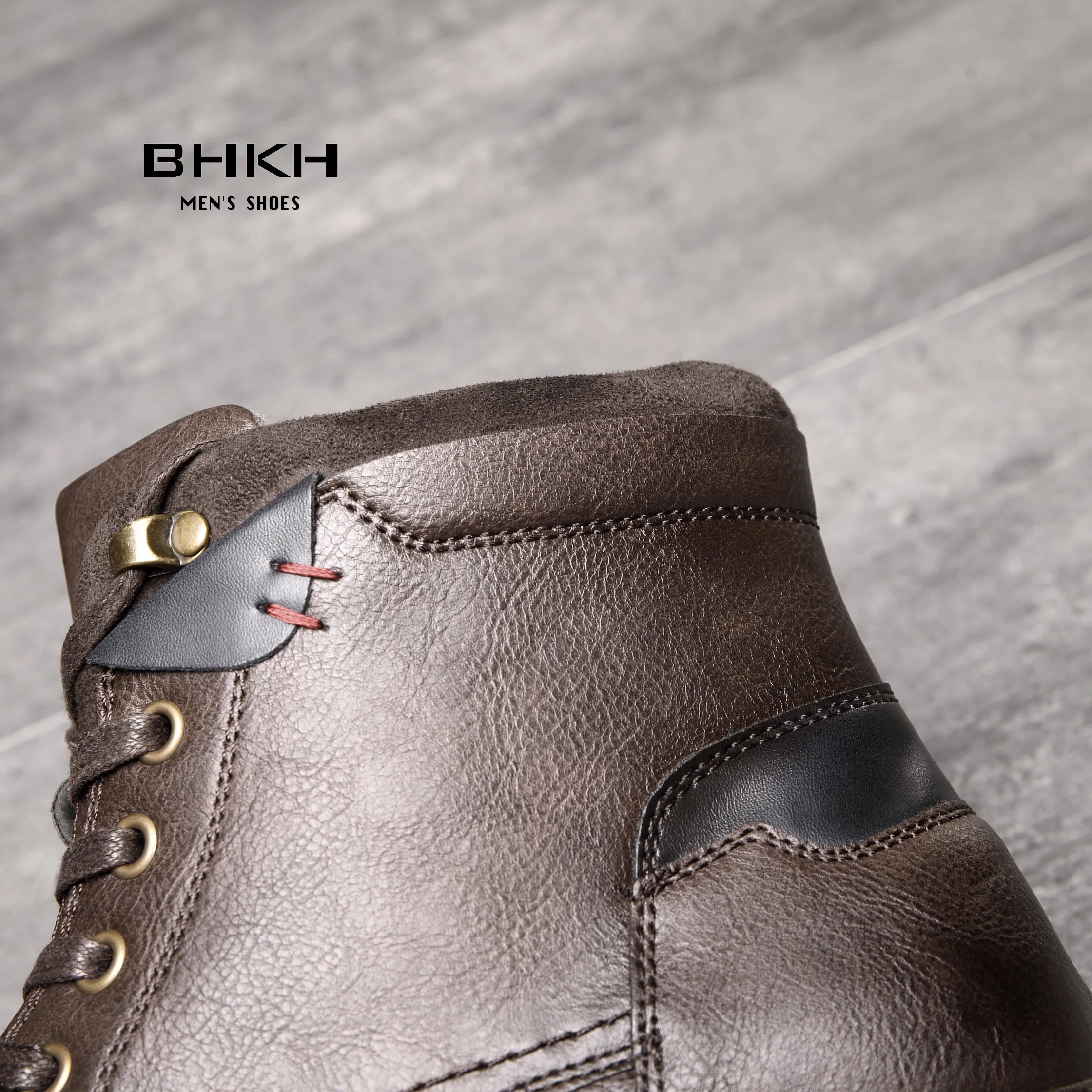 BHKH 2024 Winter Men Boots Lightweight Lace-up Ankle Boots Comfy Office Work Casual Formal Footwear Brand Man Shoes