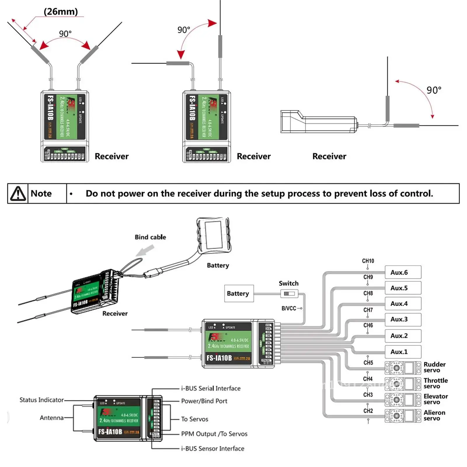 Flysky FS-i6X 2.4GHz 10CH AFHDS 2A RC เครื่องส่งสัญญาณ FS-IA6B RC Receiver FS-X6B 2 โหมดเครื่องบิน FS-iA10B เฮลิคอปเตอร์ Drone สําหรับ