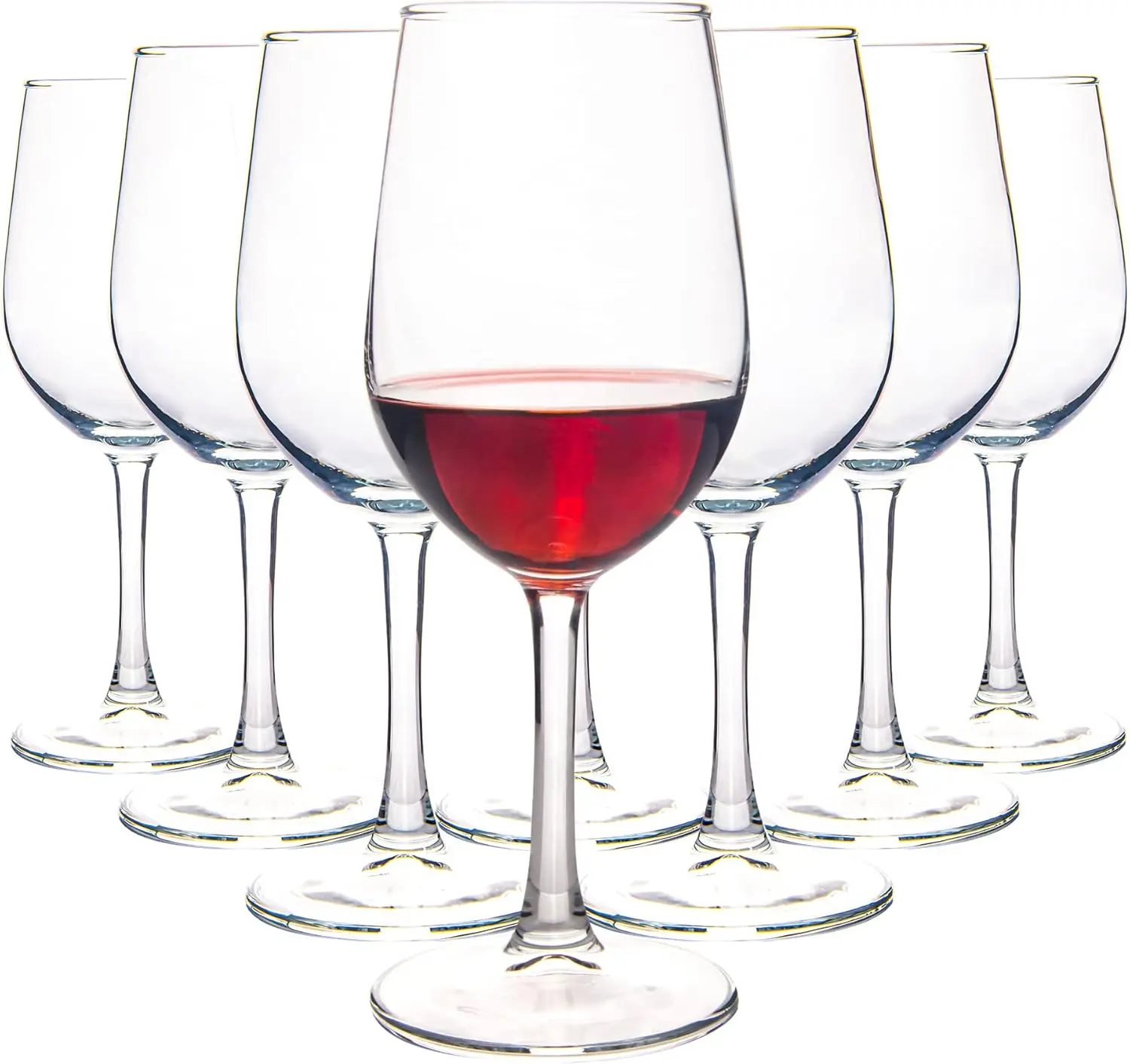 

Wine Glasses Set of 8, 12 oz Red White Wine Glasses, Clear, Dishwasher Safe
