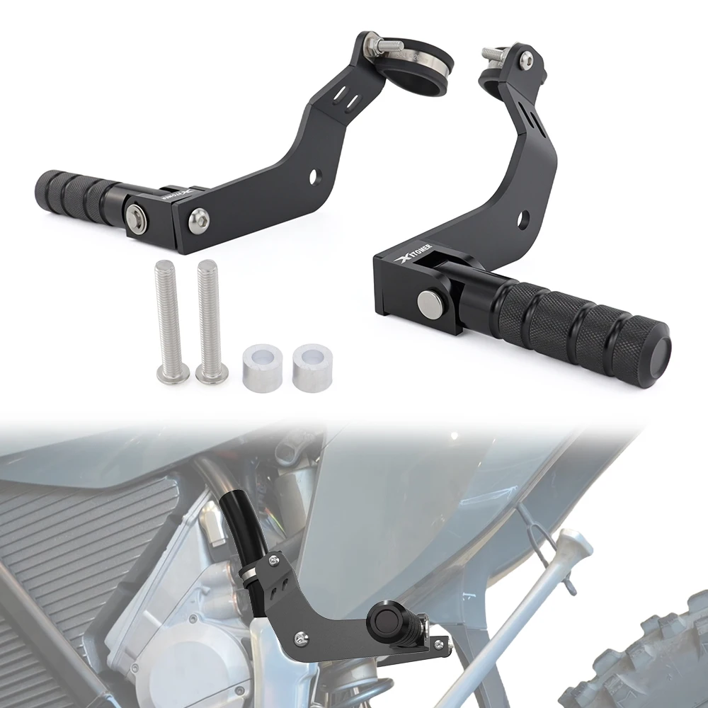 

For Stark Varg MX, EX & SM 2024 2025 2026 Motorcycle Steel Passenger Foot Pegs Footrests Folding Rear Pedals Footpegs