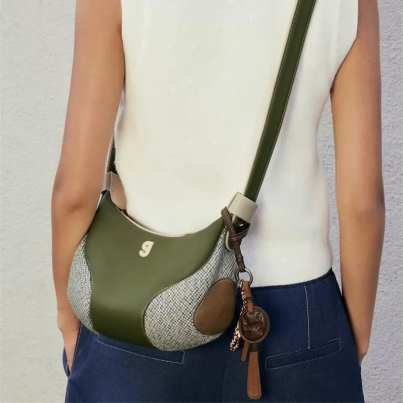 KUNOGIGI 2025 Baseball Bag Underarm Women's Small New Moon Niche Crossbody Bag