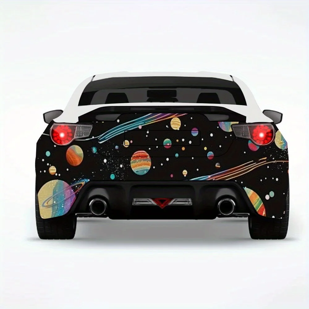 

Fantasy Cosmic Planets Car StickerVinyl Decal for Car Rear, Waterproof Self-Adhesive Vinyl Stickers for Vehicle Tail & Bumper, D