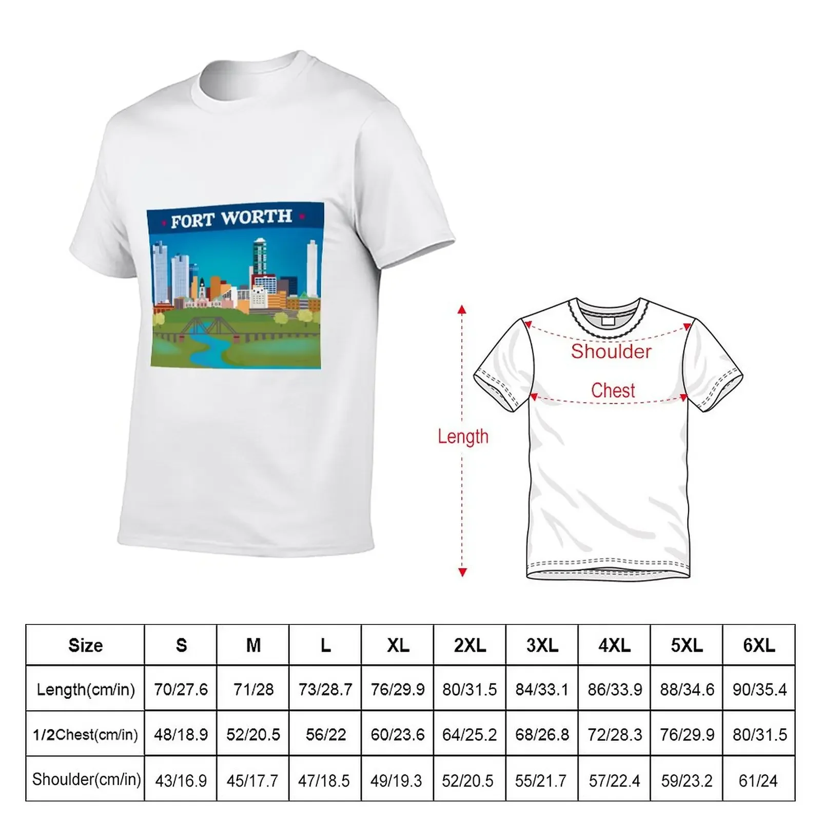 Fort Worth, Texas - Collage Illustration by Loose Petals T-Shirt animal prinfor boys men clothes