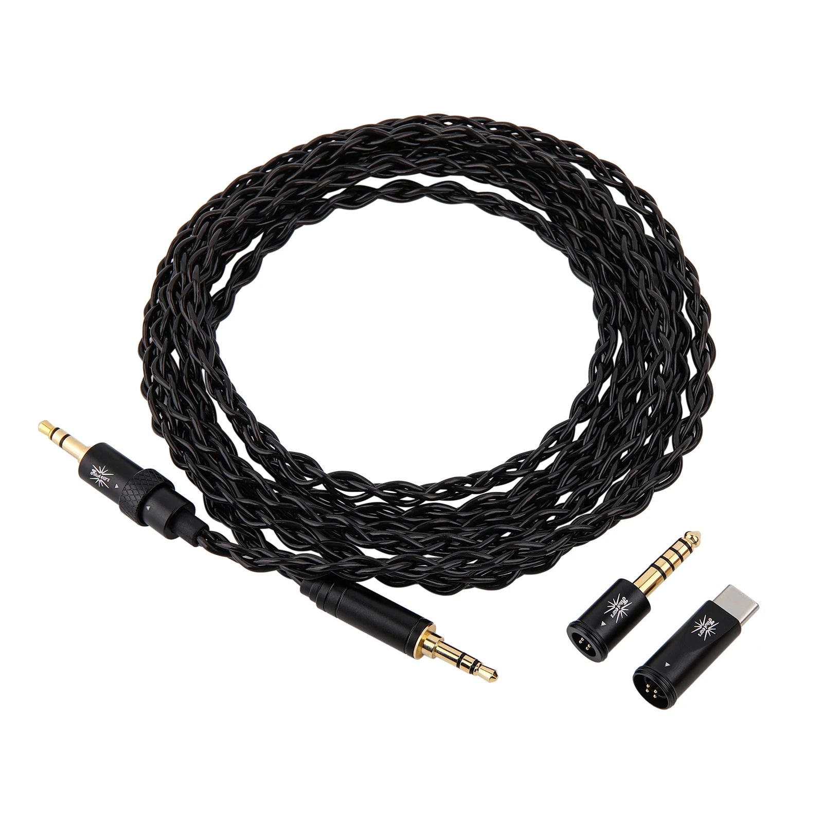 Linsoul Kiwi Ears x B_Media Terras Modular Headphone Cable with 4N Copper 4-Core 32AWG Upgrade Cable - 3.5/4.4/Type-C