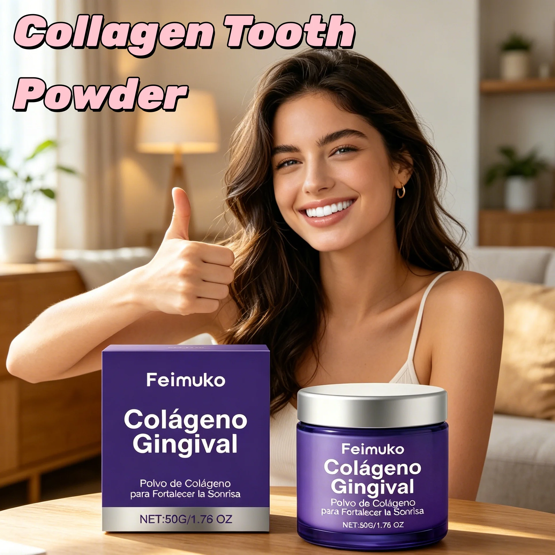 Collagen Tooth Powder Oral Care Enamel Repair Remove Coffee Smoke Stains Fresh Breath Gum Repair Deep Clean Tooth Polish Powder