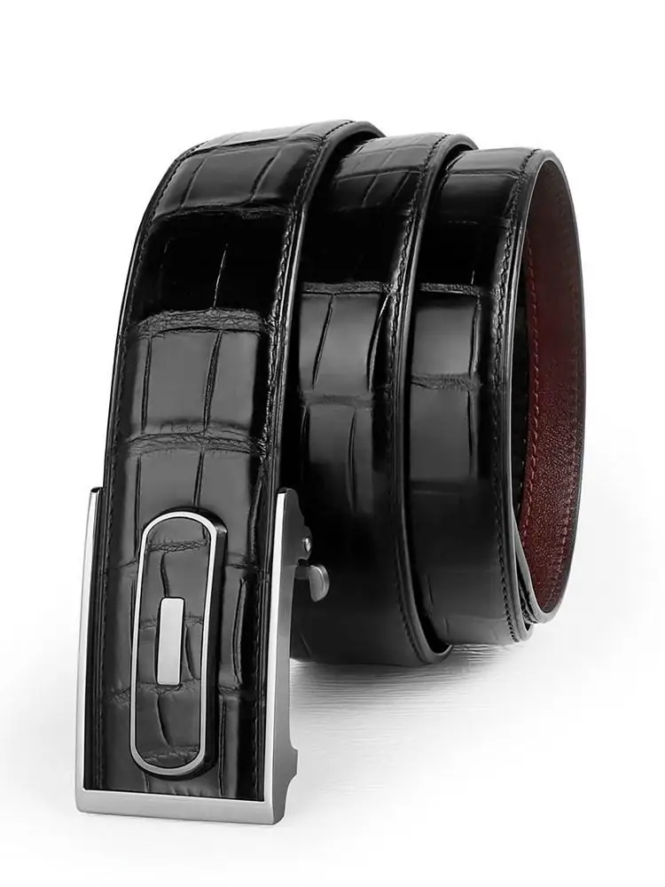 Business Mens Belt Leisure Versatile Male Genuine Leather Belts Office Men Waistband Crocodile Leather Fashion Buckle Strap