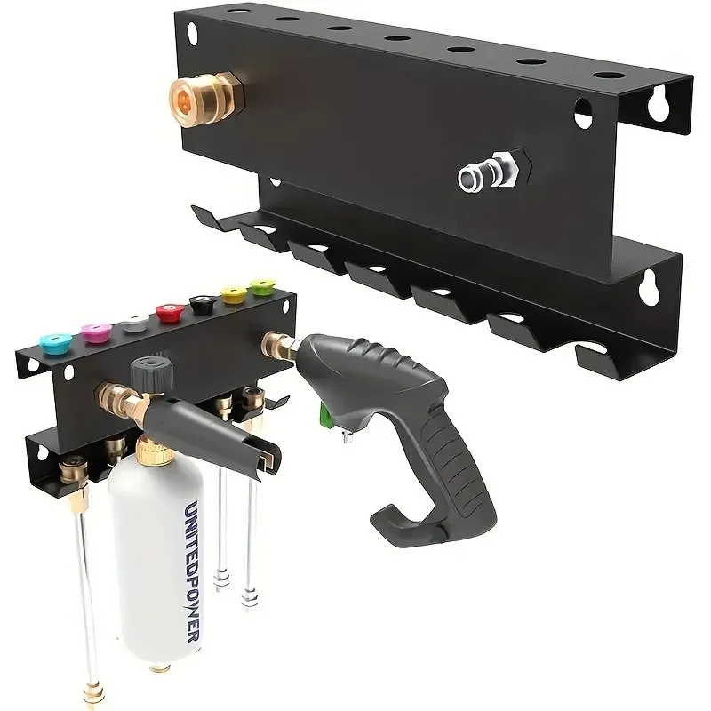 Wall Mounted Metal High-pressure Washing Gun Rack, Used To Store Foam Gun Nozzle Tip and Auto Parts Storage Tool Organization