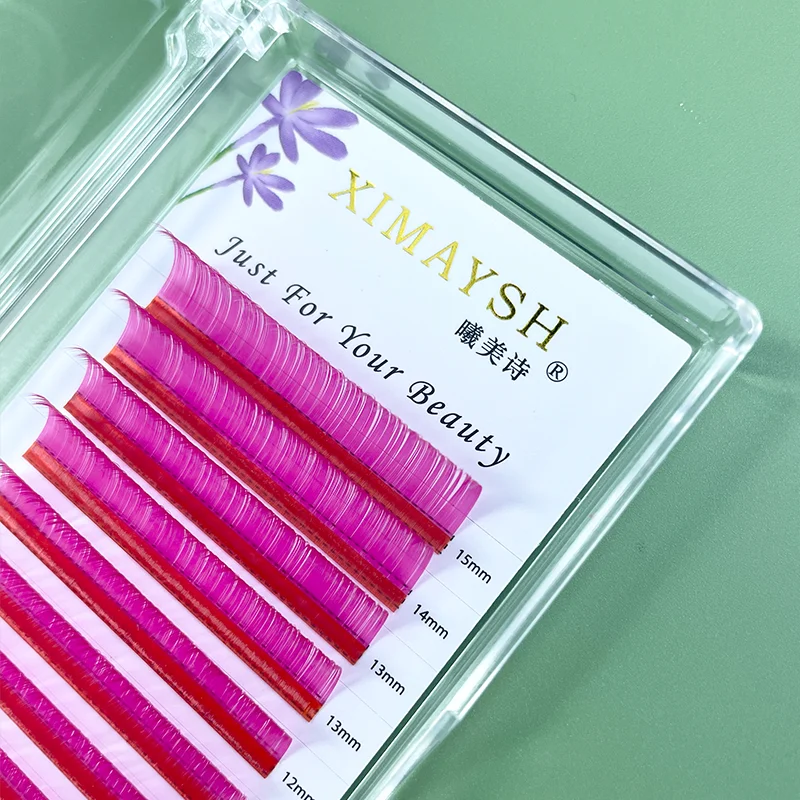 XIMAYSH 0.07mm Pink, Purple Grape, Wine Red, Crimson. Single Eyelash, Any Quantity Is Acceptable. False Eyelashes.