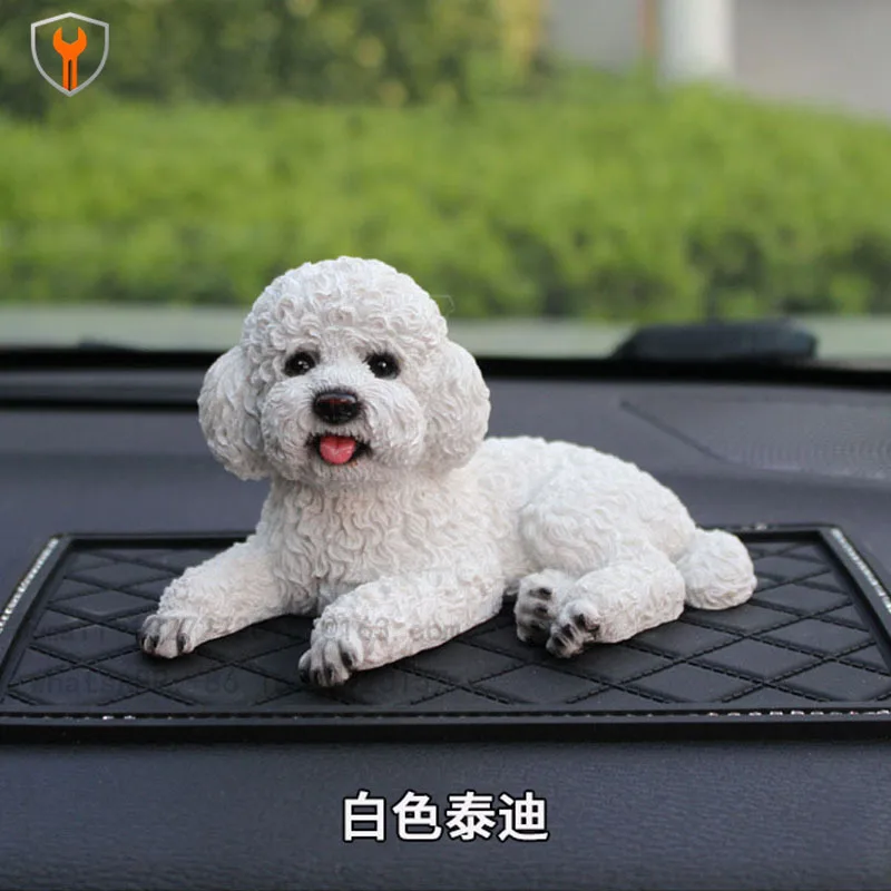 Simulation Teddy cute pet dog model personalized car ornament 2025 new model