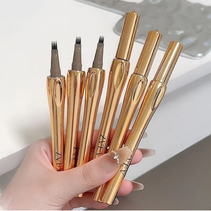 4 Point Microblading Eyebrow Pencil Waterproof Eyebrow Tattoo Brush Long Lasting Eyebrow Pen Makeup Easy Applying Brows Pencil