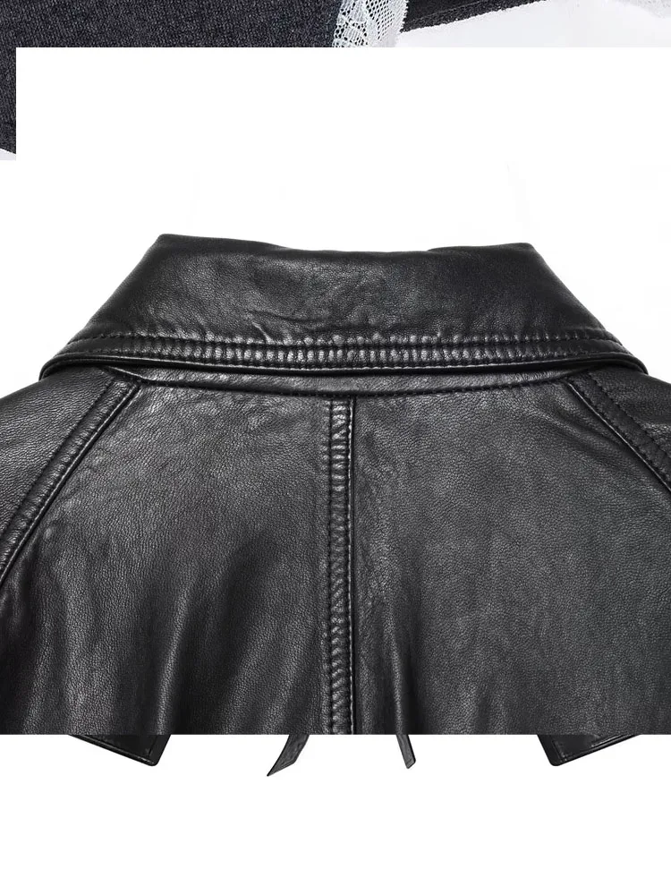 

HH женская новая модная винтажная короткая куртка из искусственной кожи на шнуровке, женская элегантная простая повседневная универсальная куртка с длинными рукавами и лацканами