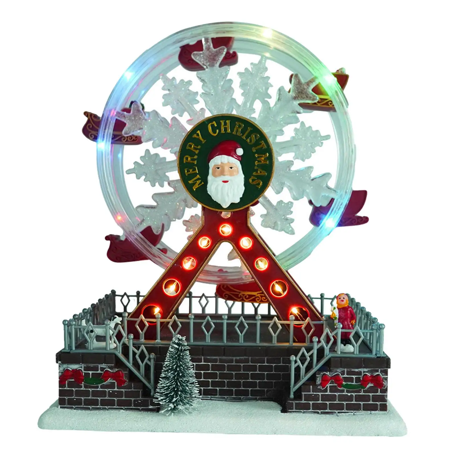 

Christmas Rotating Wheel Wheel Glowing Music Snow Village Displays Gifts