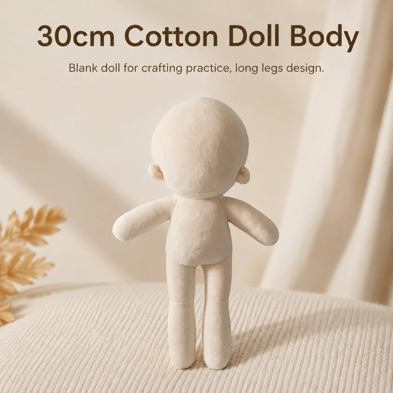 1pc Blank Cotton Doll Body Soft Plush Nude Doll for DIY Customization Hand-made Practice Crafting Gift Accessories Durable