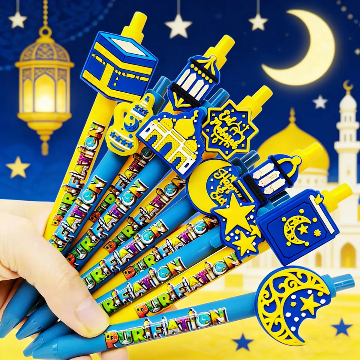 

9pcs/14pcs Moon Festival theme ballpoint pen sea blue yellow series Lent Festival universal ballpoint pen